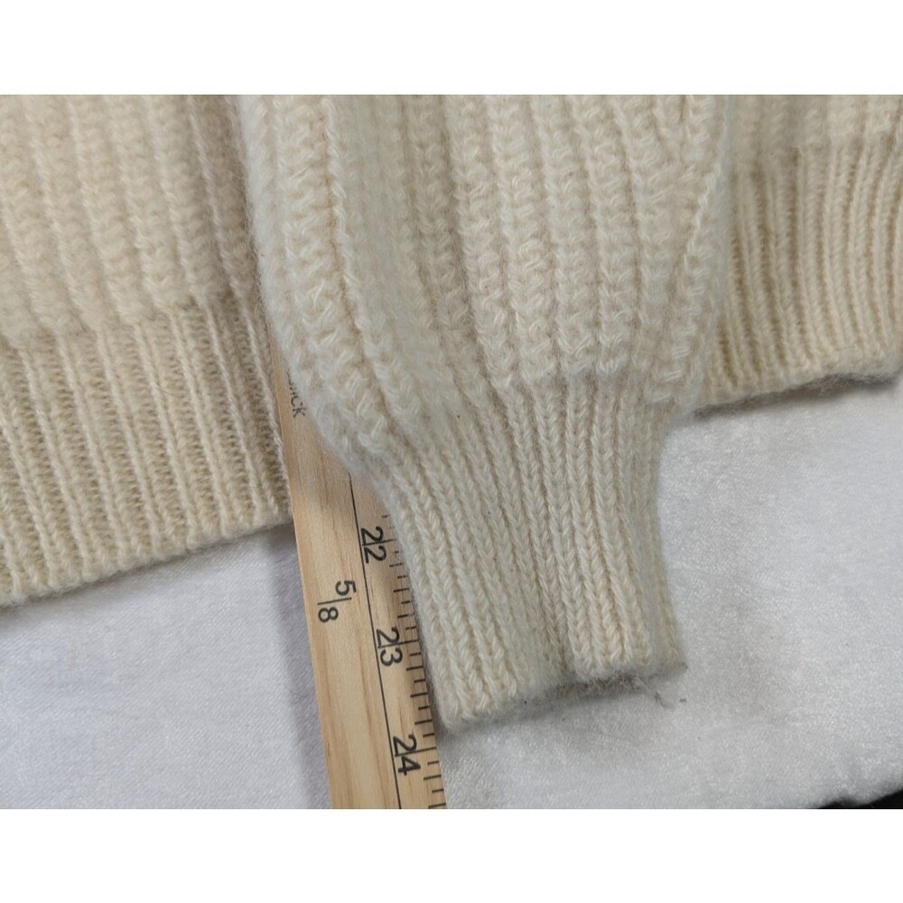 Vintage Jumbuk Wools Australia Pure New Wool Sweater M Cream Rib Knit - Picture 6 of 9